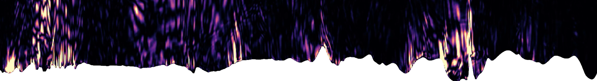 Ocean simulation showing turbulence above rough seafloor topography